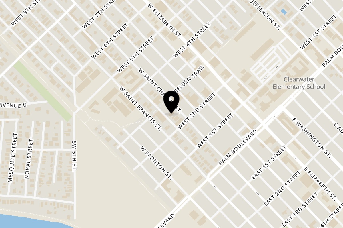 Map showing the location of Doña Chela St Charles on 239 W St Charles St in Brownsville