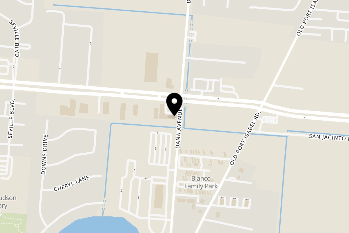 Map showing the location of Doña Chela Ruben M Torres Blvd on 3380 Ruben M Torres Blvd ste. 101 in Brownsville